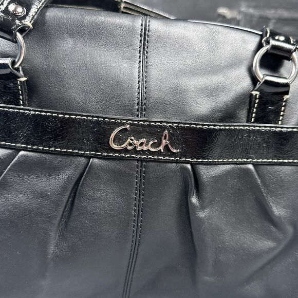 Coach Addison Tote Black Leather Diaper Bag Satchel Shoulder Crossbody F18374 - Picture 2 of 15